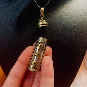 Tibetan Buddhist Mantra Hidden Stash Vintage Necklace